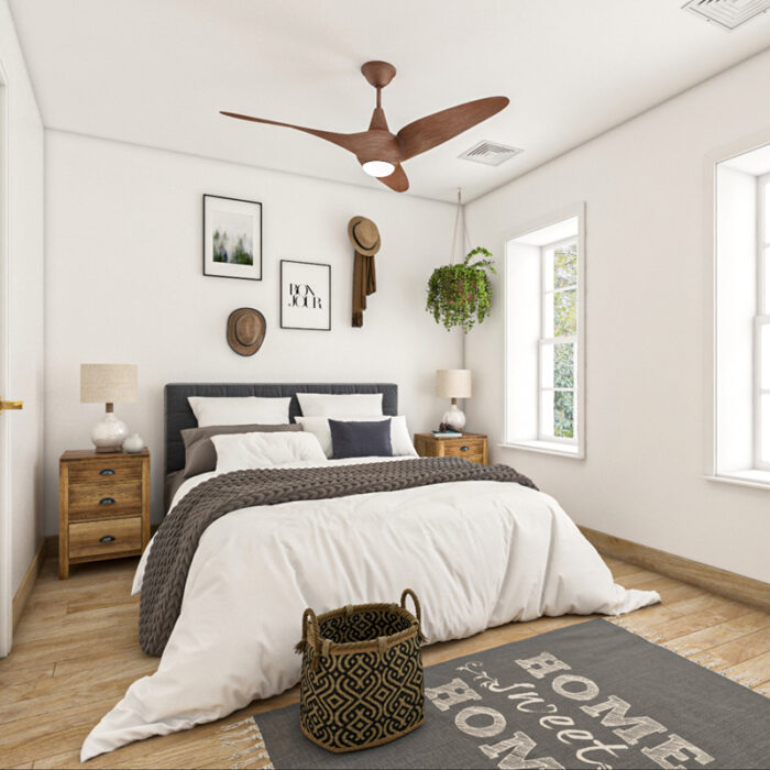 Cozy bedroom ceiling fan for Bond WiFi Bridge