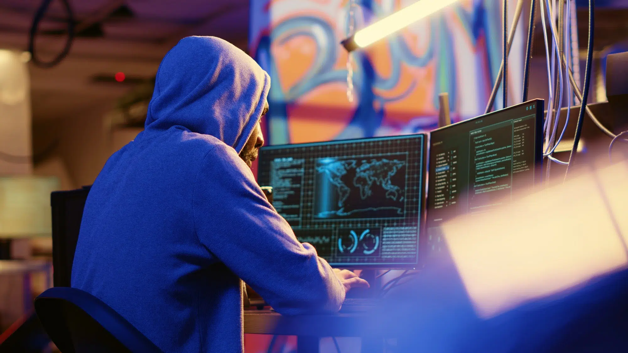 Precautious Hacker Hiding From Police