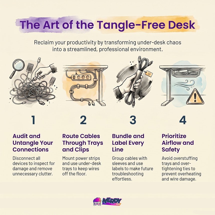 Building A Smart Work From Home Setup That Actually Gets Things Done 10 Work From Home Setup Clean Up The Clutter Guide From Nerdy Home Tech