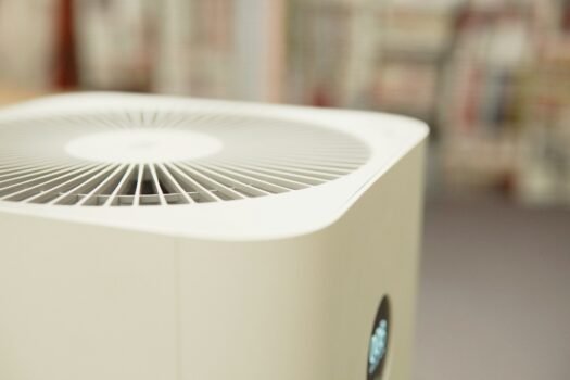 Indoor Air Purifier In Bedroom, Air Quality, Respiratory Health Concept