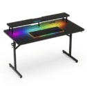 Gtracing Lumina Elite Led Gaming Desk With Usb And Power Outlets