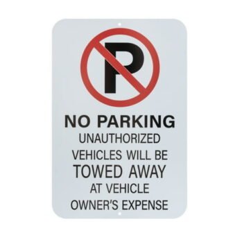 Pen+Gear No Parking Sign, 12X18 Inches- Vibrant White/Red, Steel, Versatile Installation For...