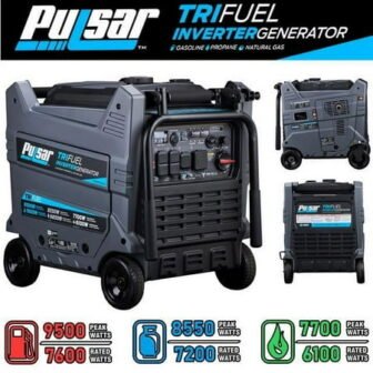 Pulsar 9500W Tri-Fuel Inverter Generator - Gasoline, Propane, Natural Gas, Remote Start,...