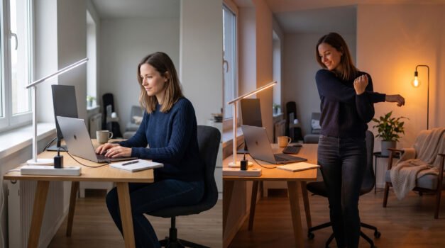 Home Office With Smart Lighting Automation For Remote Workers To Establish Work-Life Boundaries