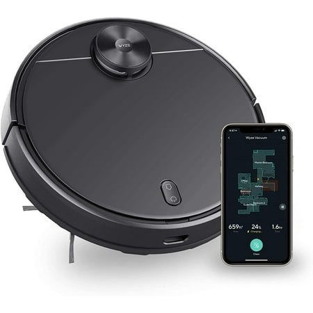 Wyze Wi-Fi Connected Robotic Vacuum With Lidar Room Mapping, Ideal For Pet Hair, Hard Floors And Carpets